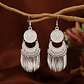 Brincos Boho Lua com Franjas – Banhados a Prata - Thumbnail 1