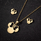 Conjunto de Colar e Brincos em Aço Inoxidável – Estilo Minnie - Thumbnail 1