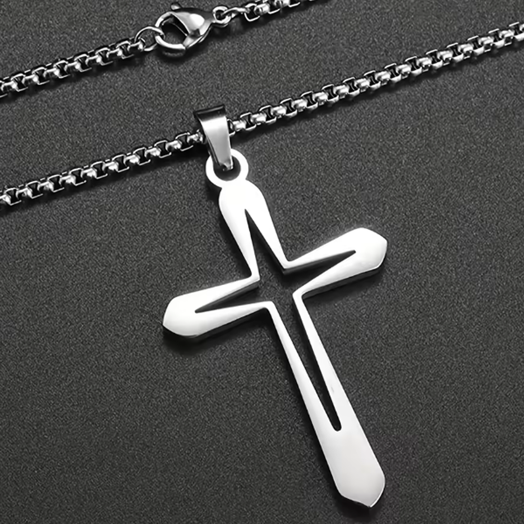 Colar Cruz em Aço Inoxidável 3