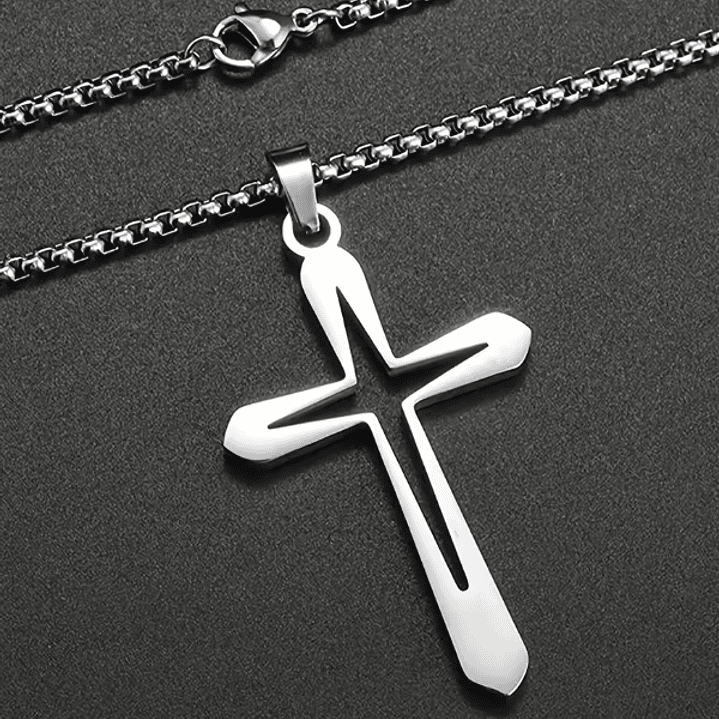 Colar Cruz em Aço Inoxidável 3