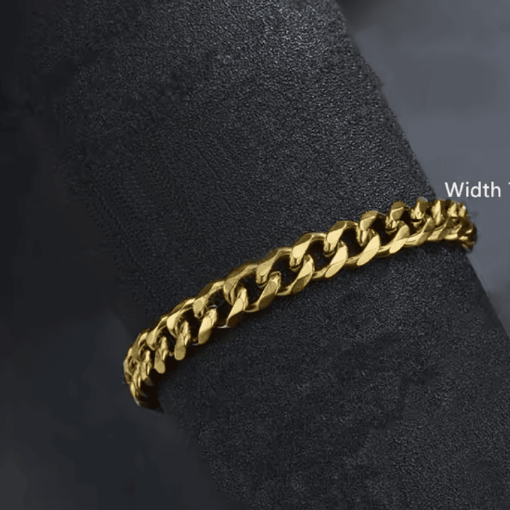 Colar e Pulseira Tipo Cubana em Aço Inoxidável 2