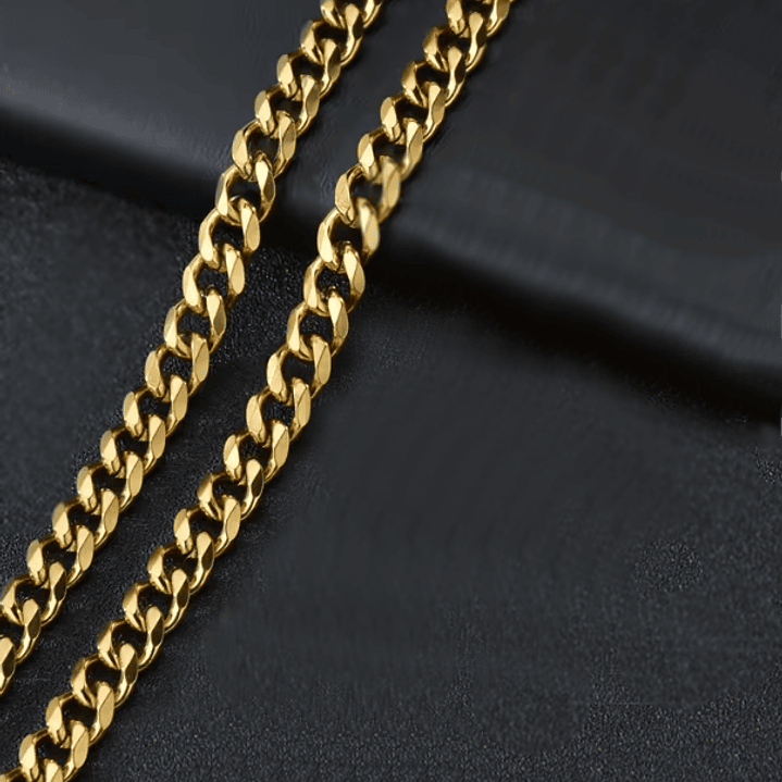 Colar e Pulseira Tipo Cubana em Aço Inoxidável 3