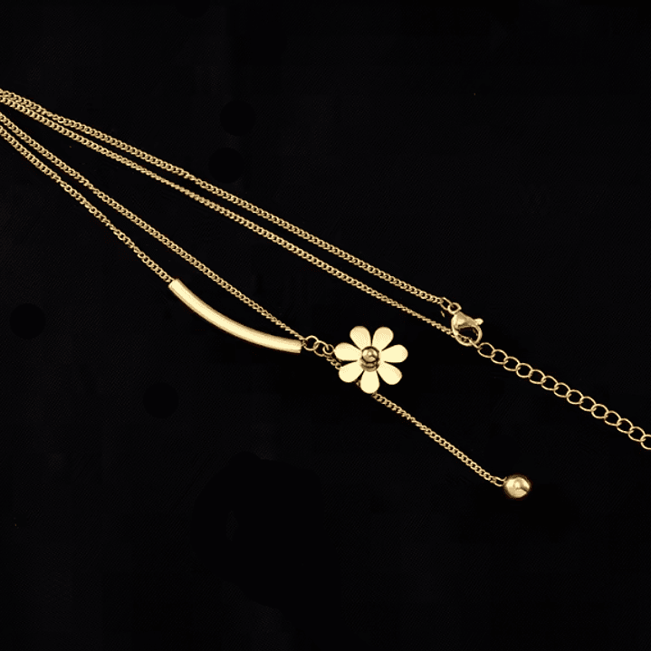 Colar em Aço Inoxidável com Flor Delicada 6