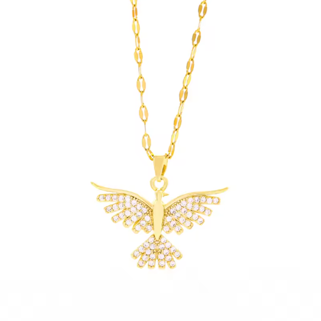 Colar em Aço Inoxidável com Pingente Fênix Craveado 2