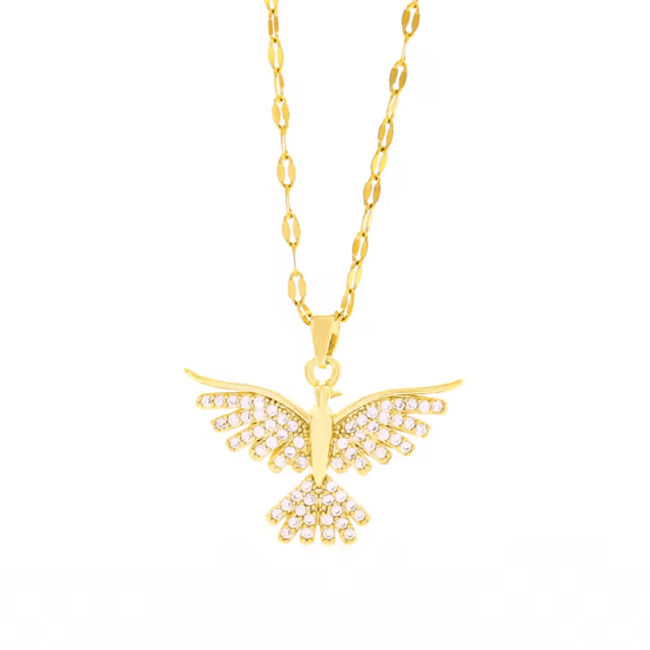 Colar em Aço Inoxidável com Pingente Fênix Craveado 2