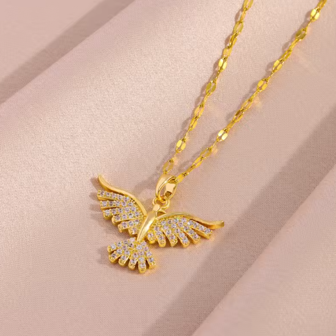 Colar em Aço Inoxidável com Pingente Fênix Craveado 3