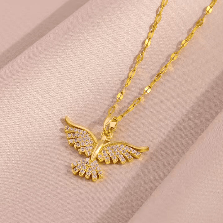 Colar em Aço Inoxidável com Pingente Fênix Craveado 3