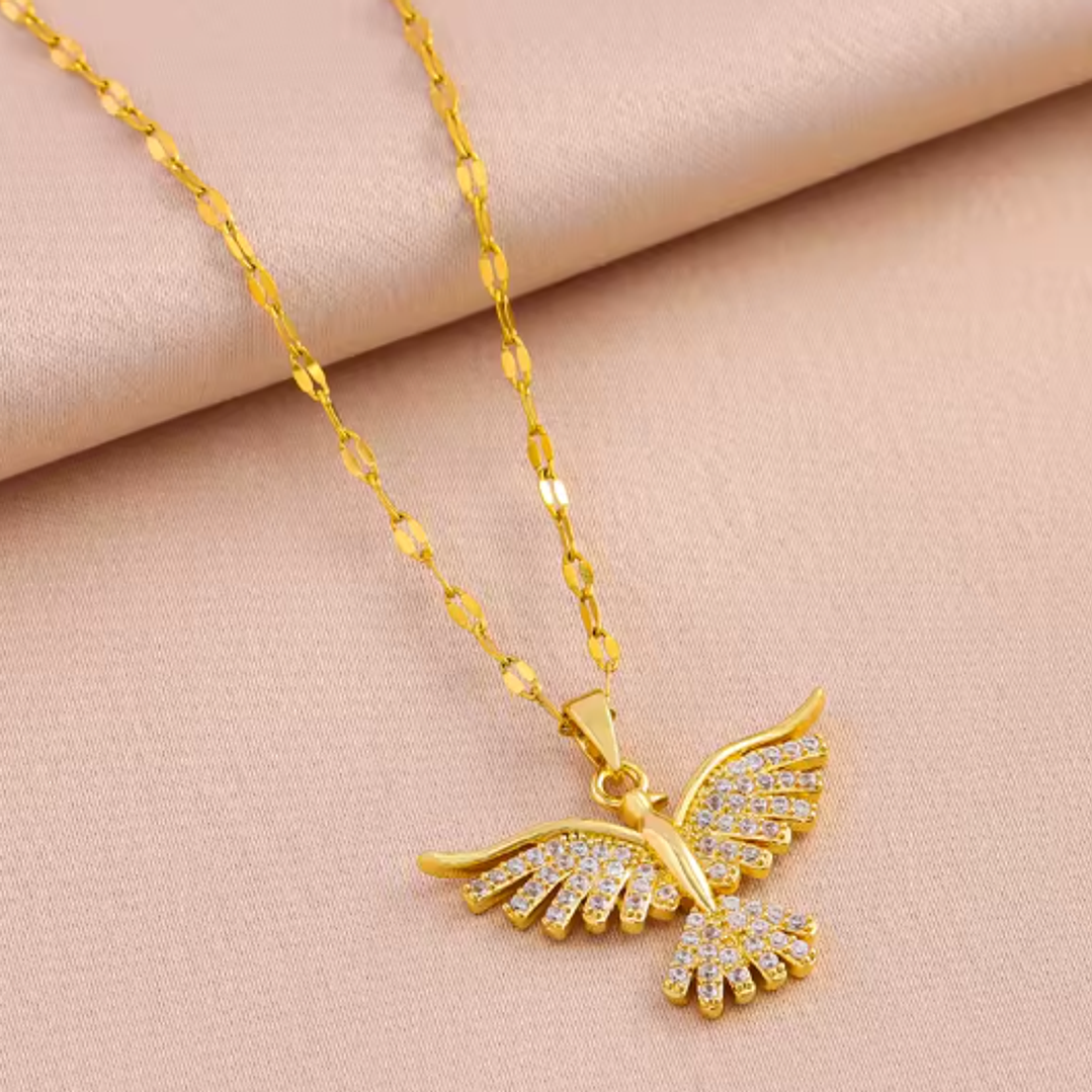 Colar em Aço Inoxidável com Pingente Fênix Craveado 6