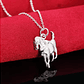 Colar com Pingente de Cavalo Banhado a Prata  - Thumbnail 2