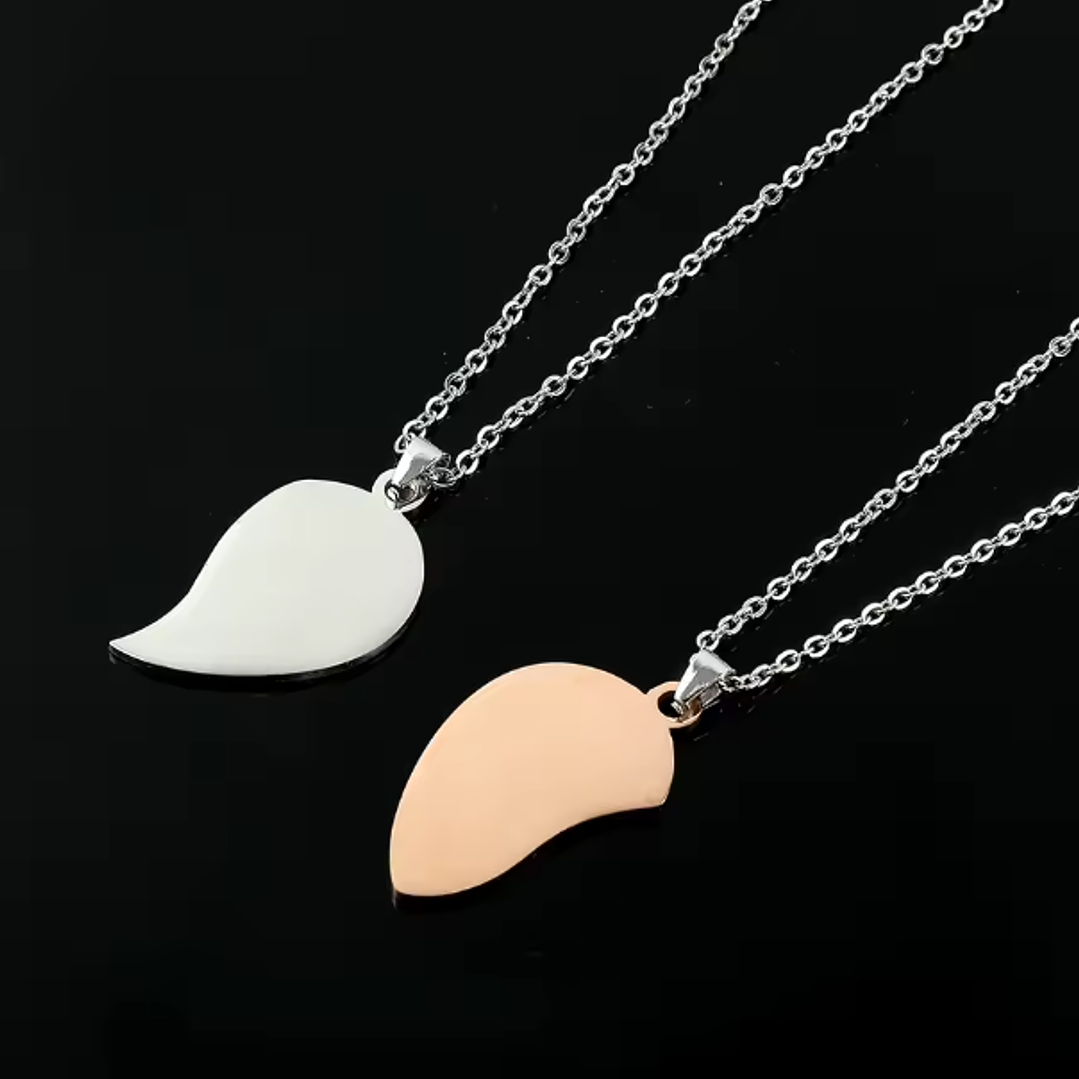 Colar Duplo Stitch e Angel em Aço Inoxidável – Prateado e Bronze 3