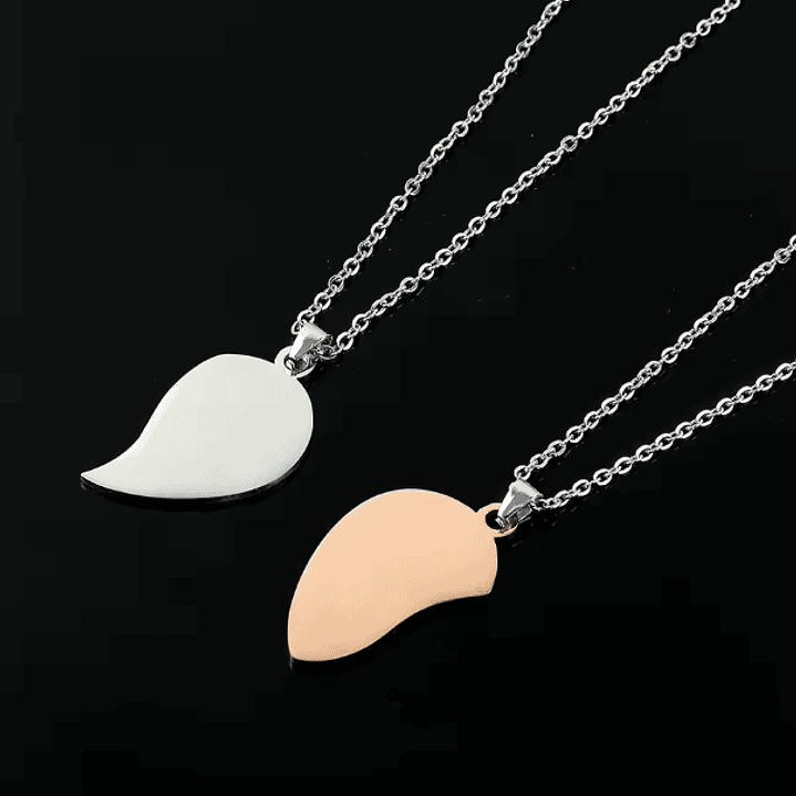 Colar Duplo Stitch e Angel em Aço Inoxidável – Prateado e Bronze 3