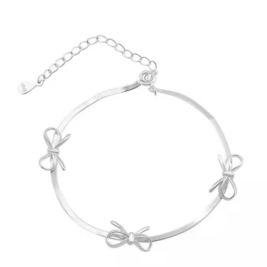 Pulseira Banhada a Prata com Laços Delicados 2