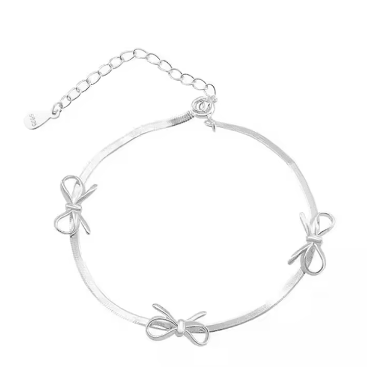 Pulseira Banhada a Prata com Laços Delicados 2