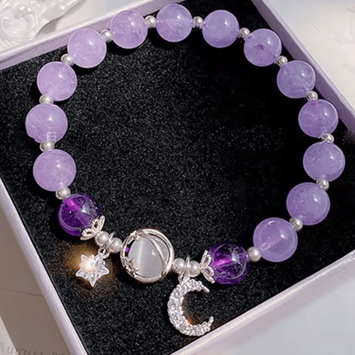 Pulseira de Pedra Opala com Pingentes Celestiais 2