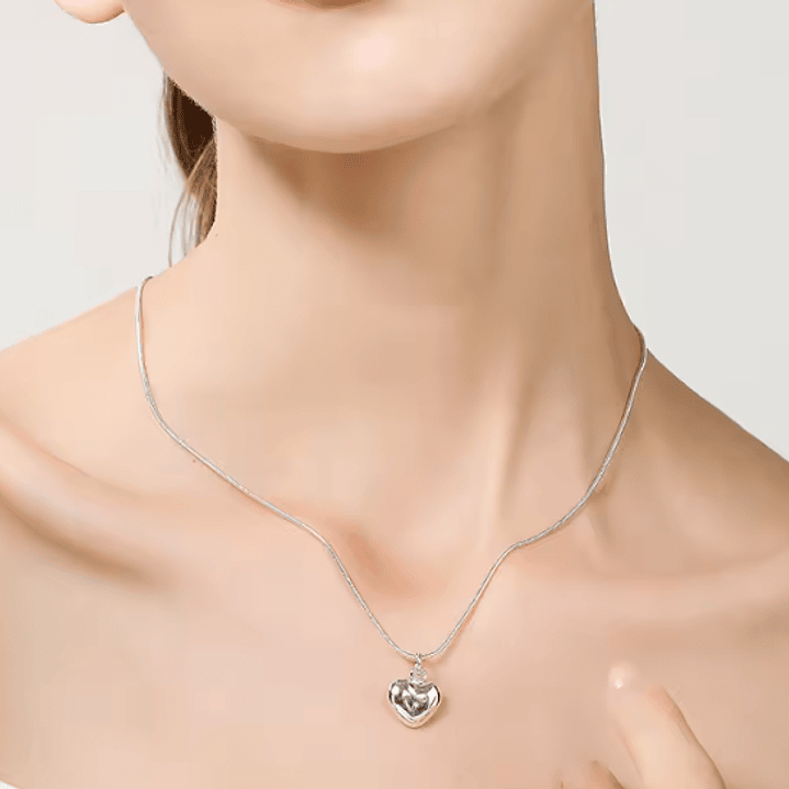 Colar Coração Banhado a Prata 3