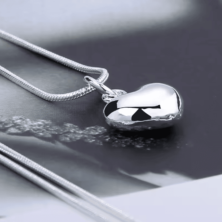 Colar Coração Banhado a Prata 4