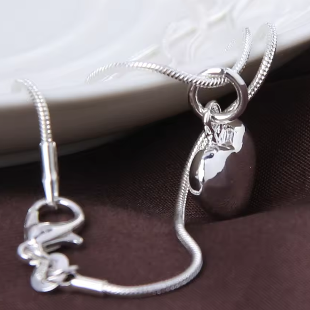 Colar Coração Banhado a Prata 5