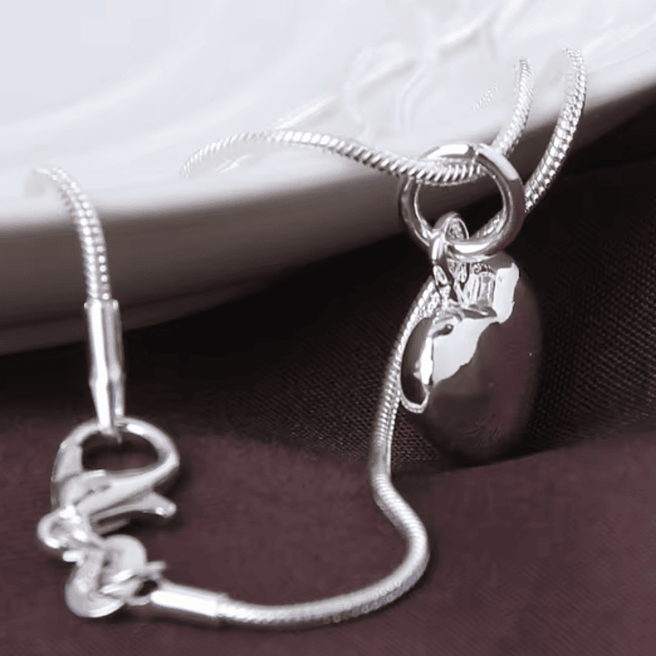 Colar Coração Banhado a Prata 5