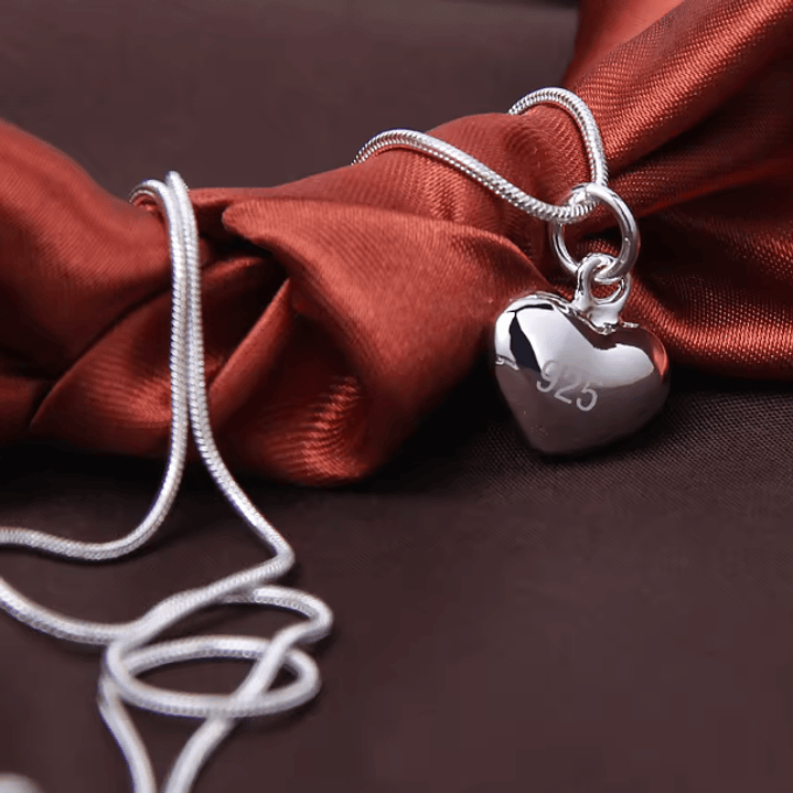 Colar Coração Banhado a Prata 1