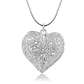 Colar Coração Vazado Floral – Banhado a Prata - Thumbnail 1