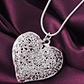 Colar Coração Vazado Floral – Banhado a Prata - Thumbnail 4