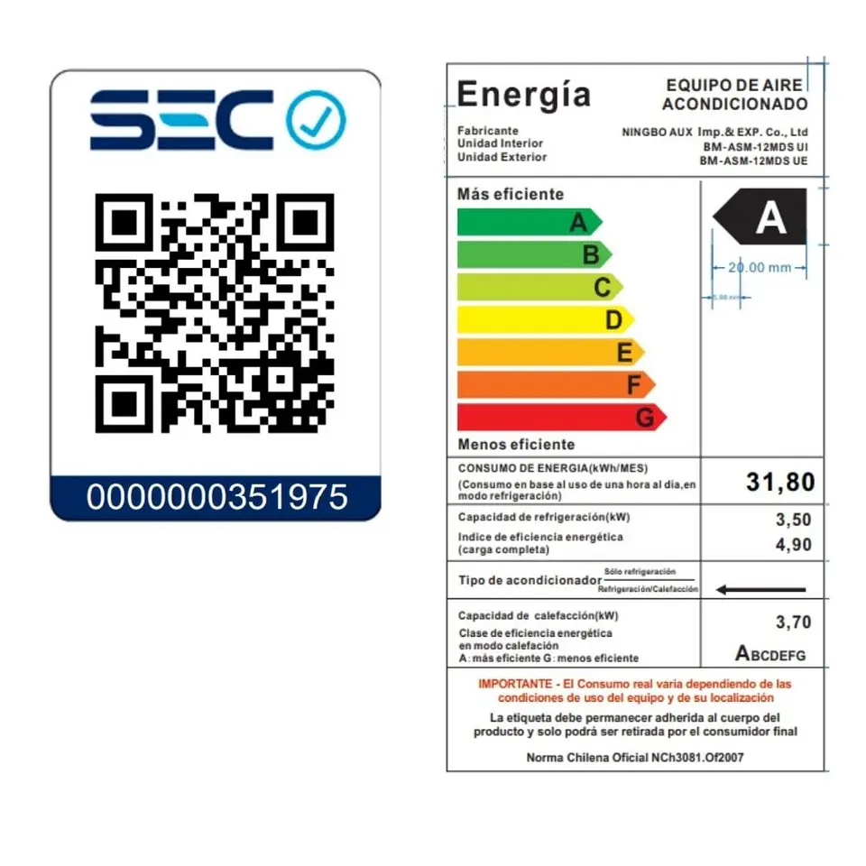 INCLUYE INSTALACIÓN EN RM SPLIT BLACK MIRROR INVERTER 12000BTU WIFI APP 2