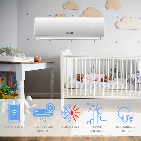 INCLUYE INSTALACIÓN EN RM SPLIT INVERTER PRO HEALT 12000BTU WIFI APP