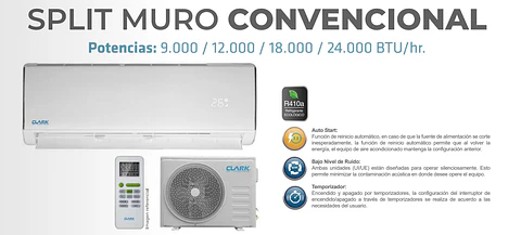 AIRE ACONDICIONADO SPLIT CLARK 18000 BTU ON/OFF