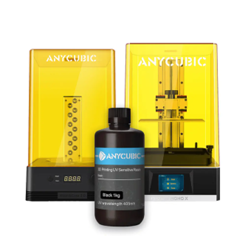 IMPRESORA 3D ANYCUBIC PHOTON MONO X + WASH CURE 2.0 + RESINA UV PIEL 1