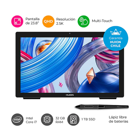 TABLETA GRAFICA COMPUTADOR HUION KAMVAS STUDIO 24 / 1TB SSD / 32GB RAM / 23.8' QHD