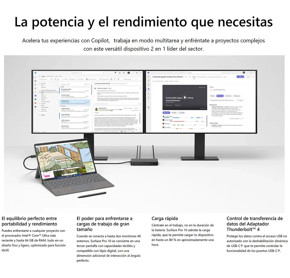 SURFACE PRO 10 - CORE ULTRA 5, 16+256GB / TABLET Y NOTEBOOK 6