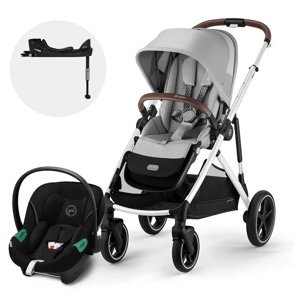 COCHE TRAVEL SYSTEM GAZELLE BLK LG + ATON S2+ BASE 1
