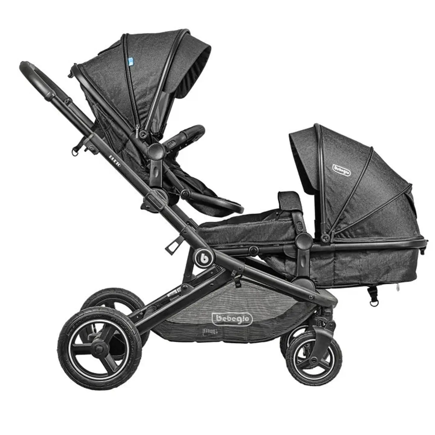 COCHE DOBLE TRAVEL SYSTEM BEBEGLO DUETO GRIS 6