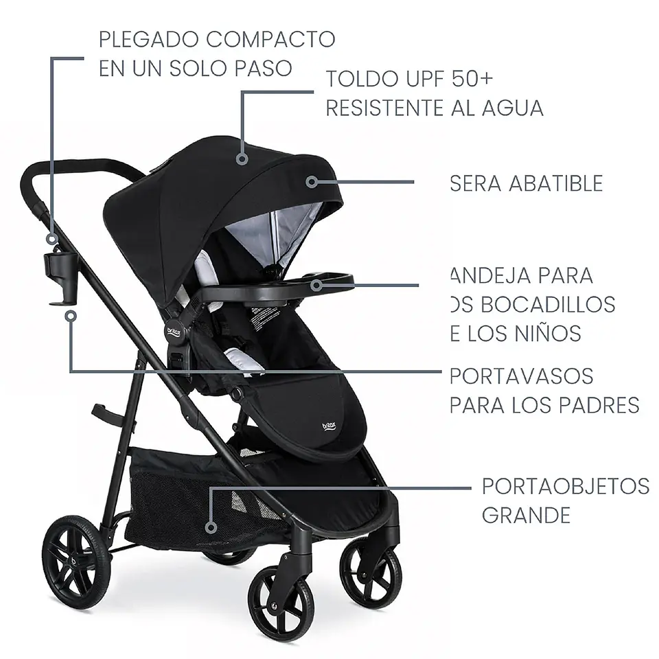 COCHE TRAVEL SYSTEM BROOK-WILLOW ONIX GLACIER BRITAX 5
