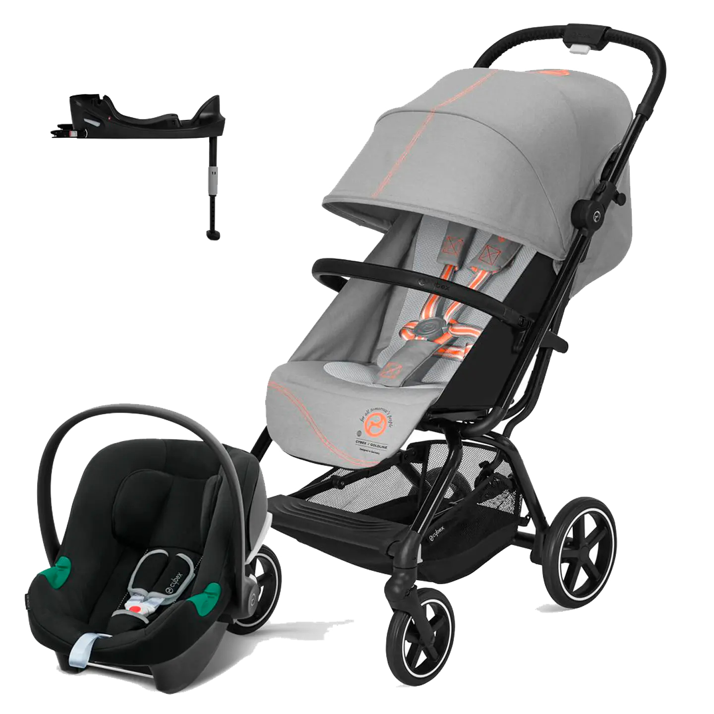 COCHE TRAVEL SYSTEM EEZY S PLUS V3 BLK GREY+ATON B2+BASE 2