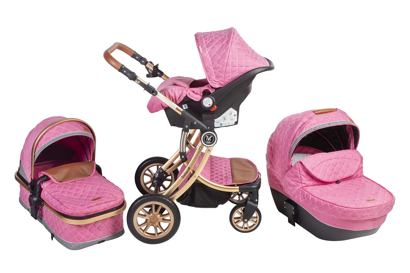 COCHE DALIAN 3EN 1 DE VOYAGE PINK 2