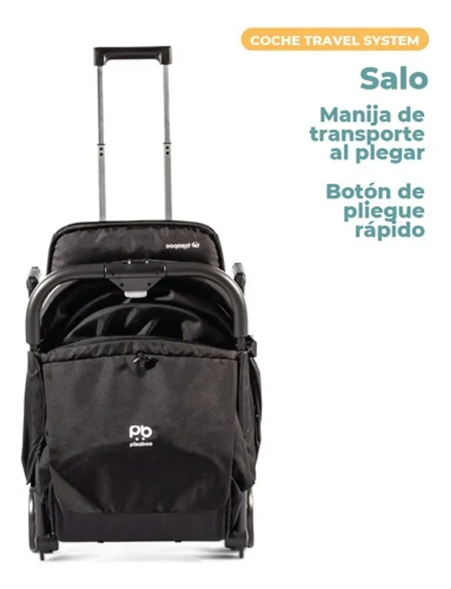 COCHE TRAVEL SYSTEM COMPACTO PIKABOO SALO NEGRO 8