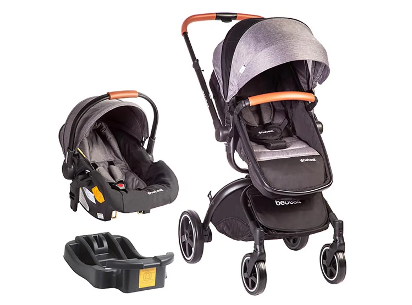COCHE TRAVEL SYSTEM BEBESIT DELUXE 360° NEGRO 1