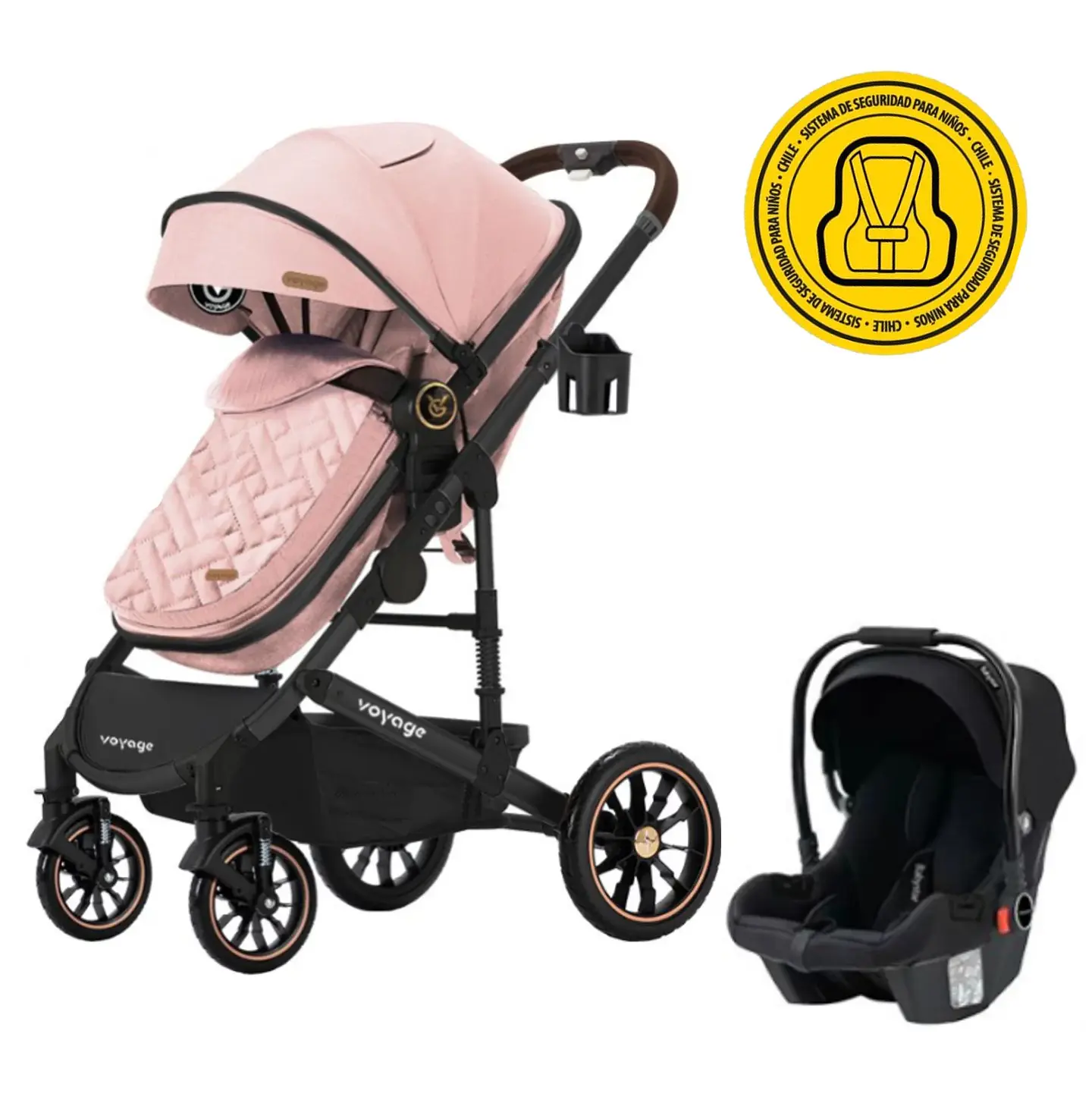 COCHE TRAVEL SYSTEM VENUS PINK 2 EN 1 1