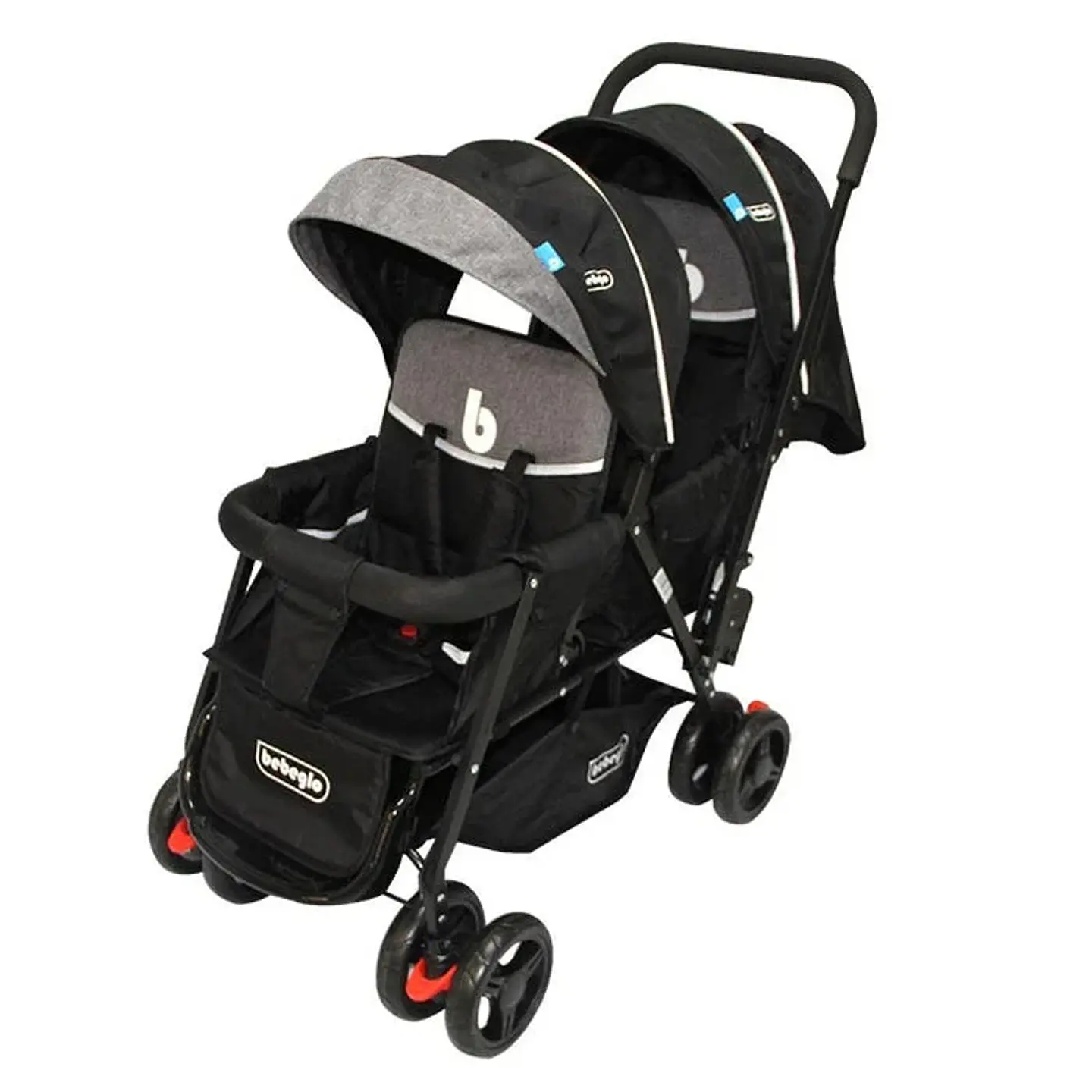 COCHE DOBLE DUO PRIX BEBEGLO NEGRO 3