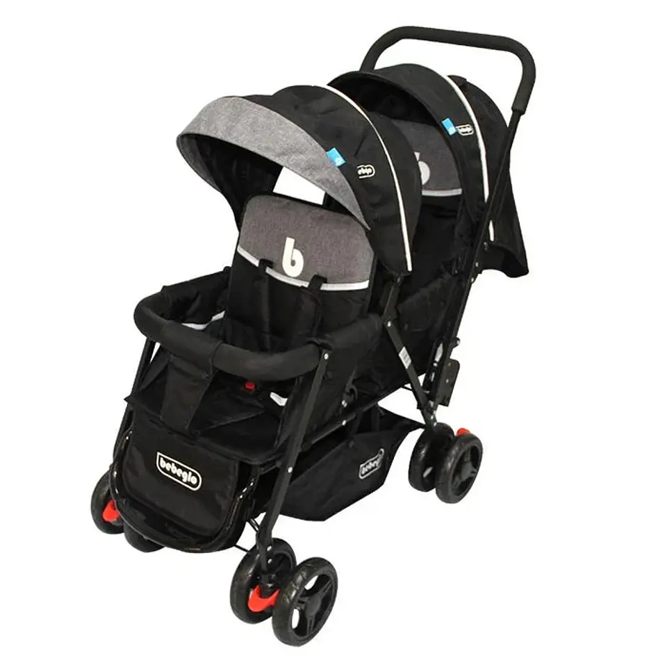 COCHE DOBLE DUO PRIX BEBEGLO NEGRO 3