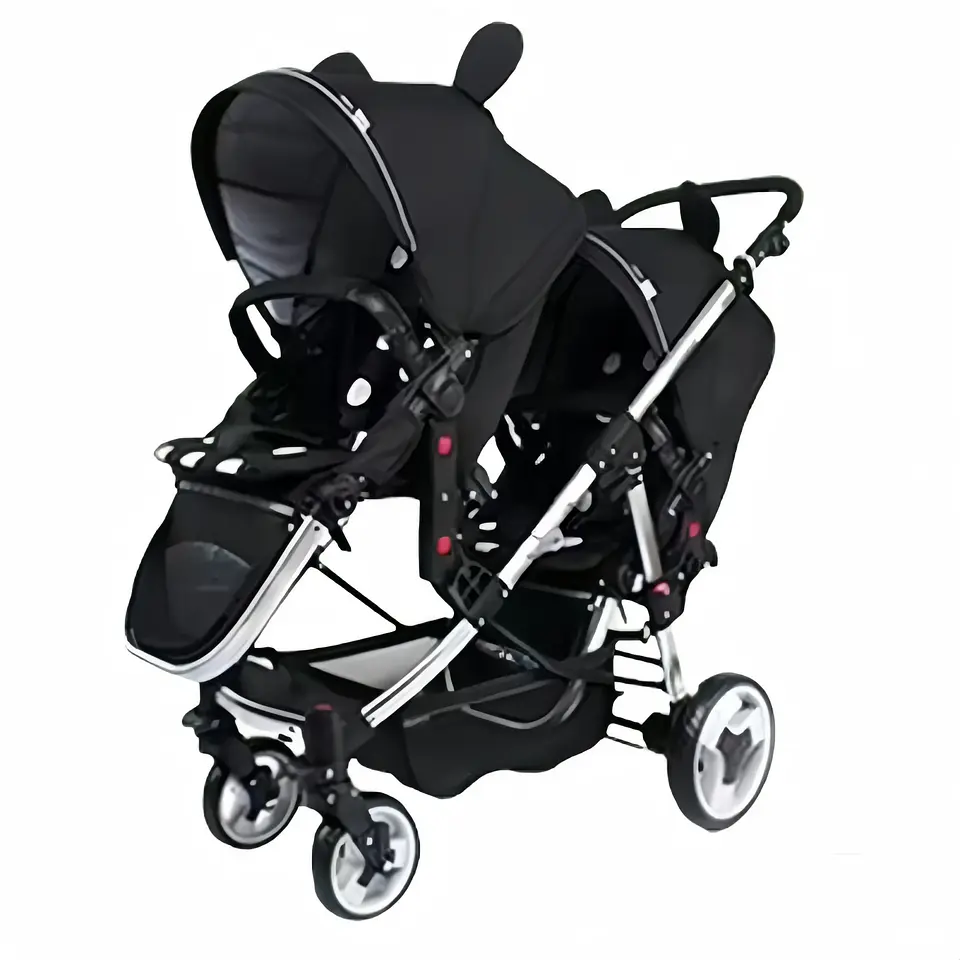 COCHE DOBLE DUO RECLINABLE 6 MODOS EN 1 LUBABYCAS NEGRO 1