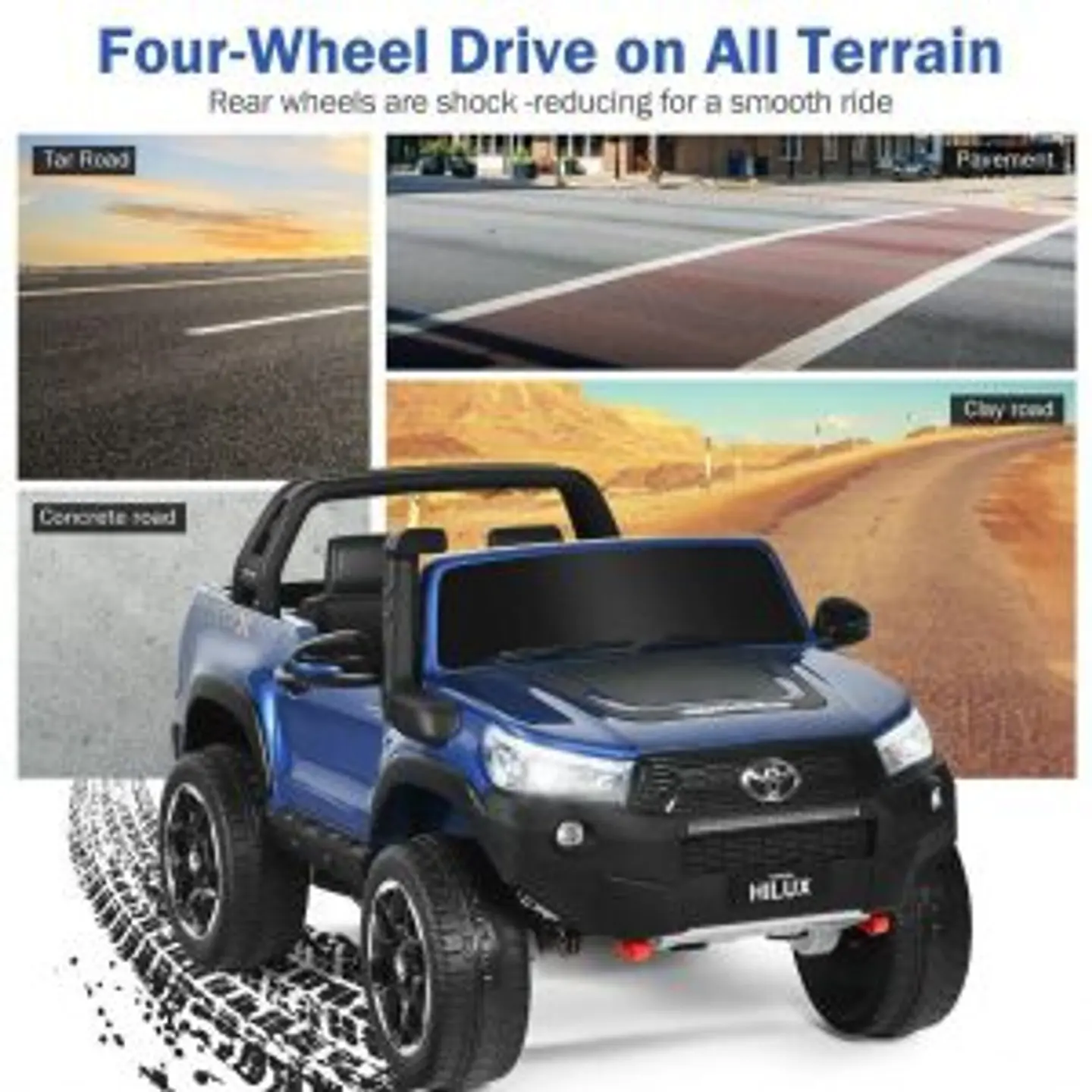 AUTO TOYOTA HILUX RUGGED X 12V BLUE PINTURA REAL 4