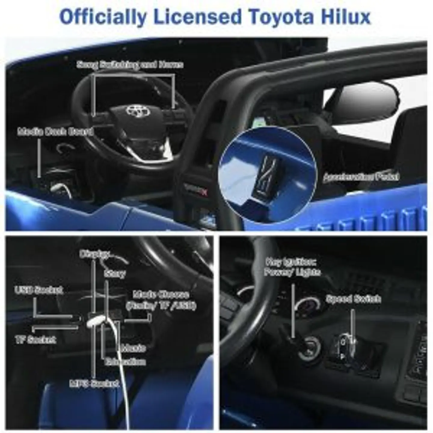 AUTO TOYOTA HILUX RUGGED X 12V BLUE PINTURA REAL 9