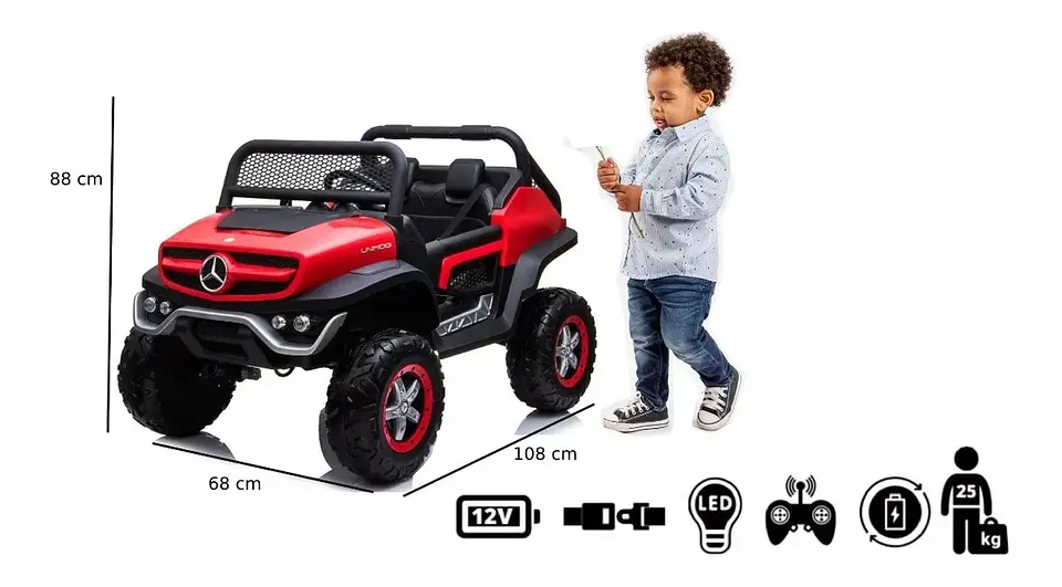 AUTO BATERÍA MERCEDES UNIMOG 4 MOTORES - KIDSCOOL - UNIMOG-BL 3