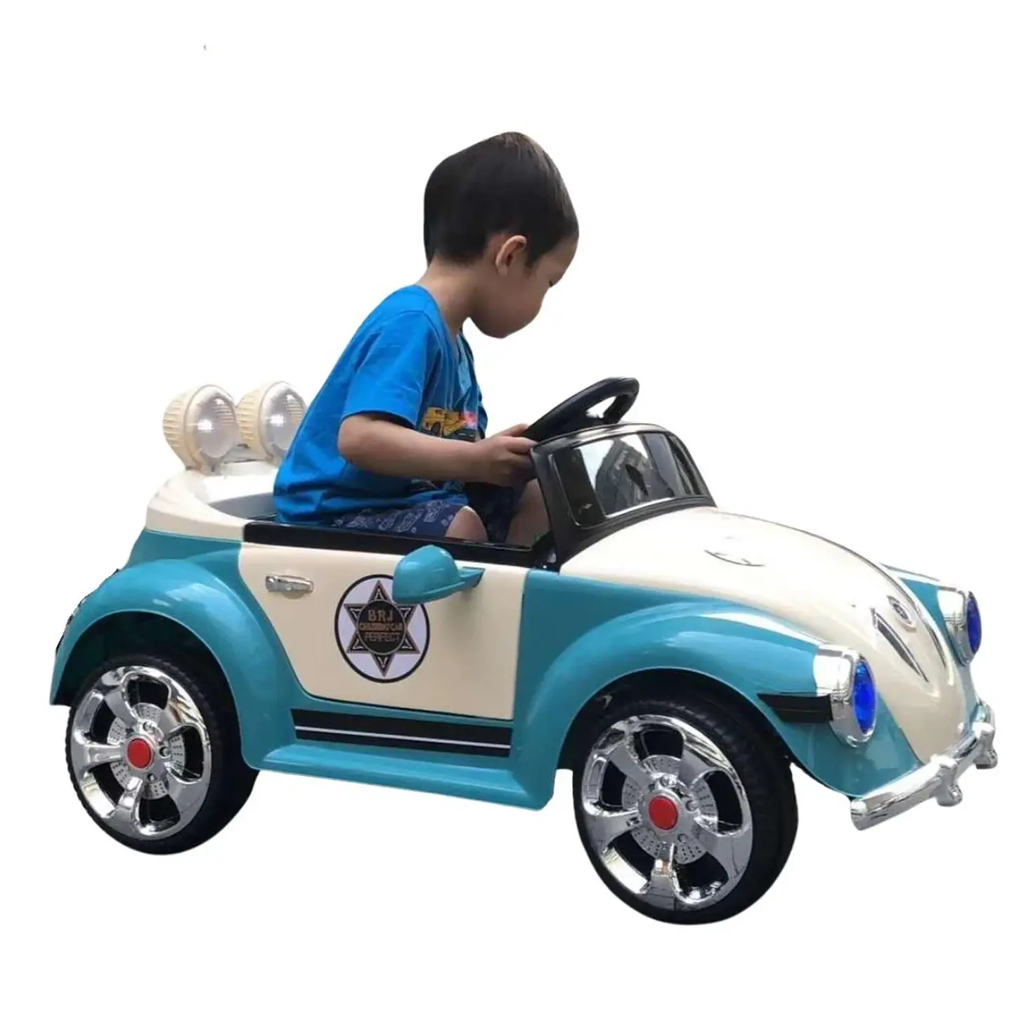 AUTO A BATERÍA BEETLE PARA NIÑOS CON MÚSICA Y LUCES ROSA 3