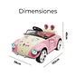 AUTO A BATERÍA BEETLE PARA NIÑOS CON MÚSICA Y LUCES ROSA - Miniatura 4