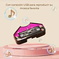 AUTO A BATERÍA BEETLE PARA NIÑOS CON MÚSICA Y LUCES ROSA - Miniatura 6