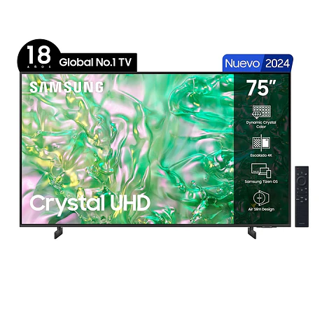 LED SAMSUNG 75" DU8000 4K CRYSTAL UHD SMART TV 2024