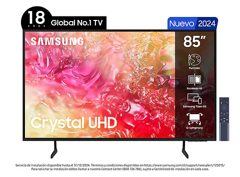 TELEVISOR SMART TV SAMSUNG LED 4K UHD 85” CRISTAL DU7000